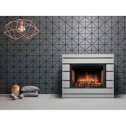 Каминокомплект: Очаг Electrolux EFP/P-2520LS N, портал Moderno 25 шпон белый дуб