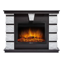 Каминокомплект: Очаг Electrolux EFP/P-2520LS N, портал Excalibur 25 камень белый