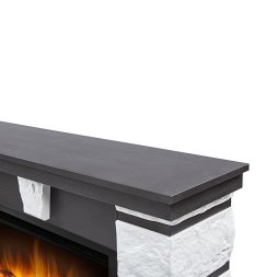 Каминокомплект: Очаг Electrolux EFP/P-2520LS N, портал Excalibur 25 камень белый